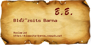 Blázsits Barna névjegykártya